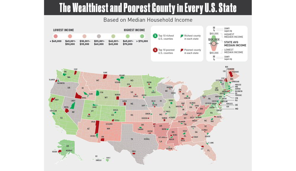 Wealthiest & Poorest Counties in all 50 States Real Estate Investing